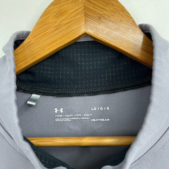 Under Armour Active Jacket Men's L Gray Full Zip Loose Heat Gear Stretch - Picture 5 of 11